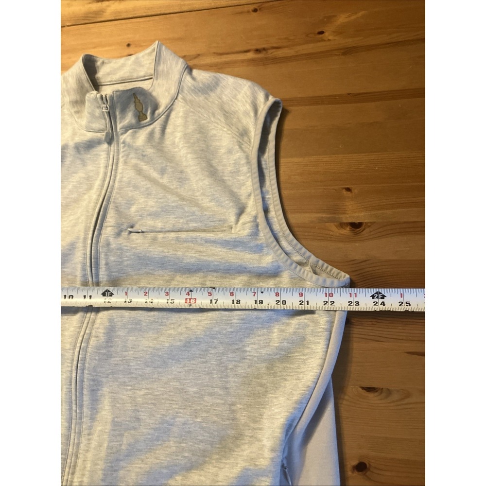 Mizzen+Main ProFlex Performance Full Zip Vest Men's Heather Gray Golf XL Logo - Picture 6 of 8